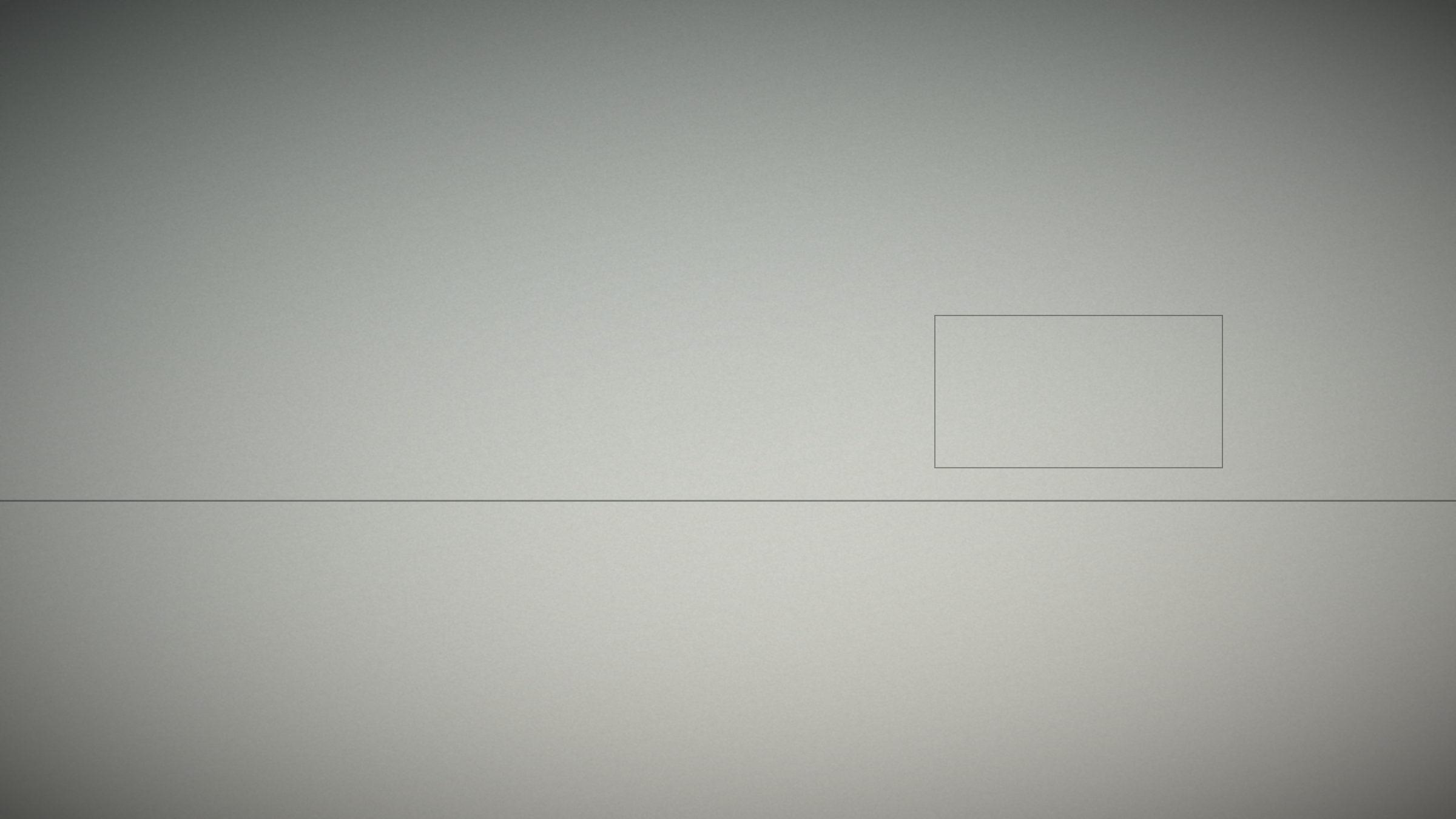 Long open interior with a low horizon and a single framed opening.