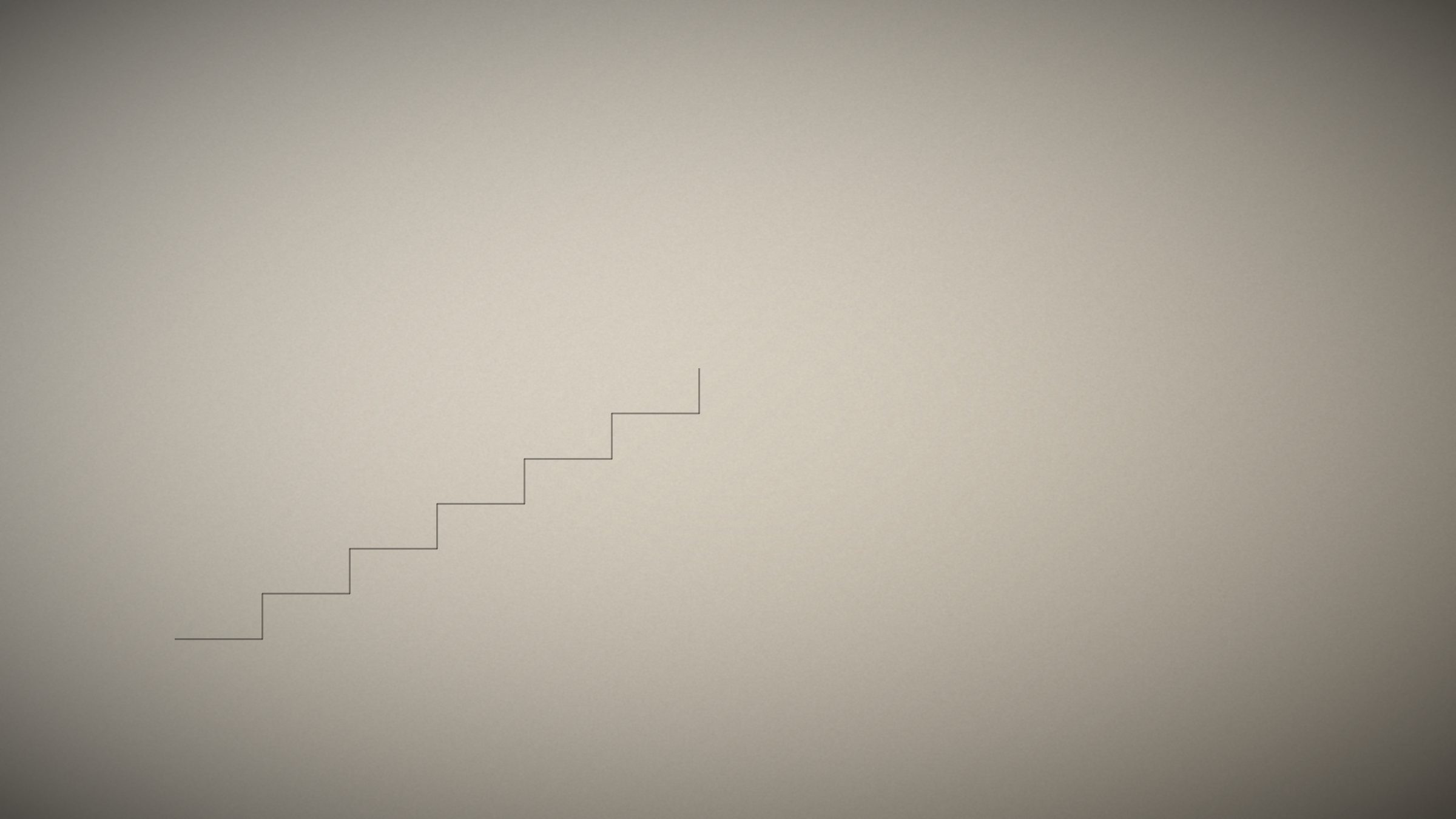 Staircase detail with stone treads and a steel handrail.