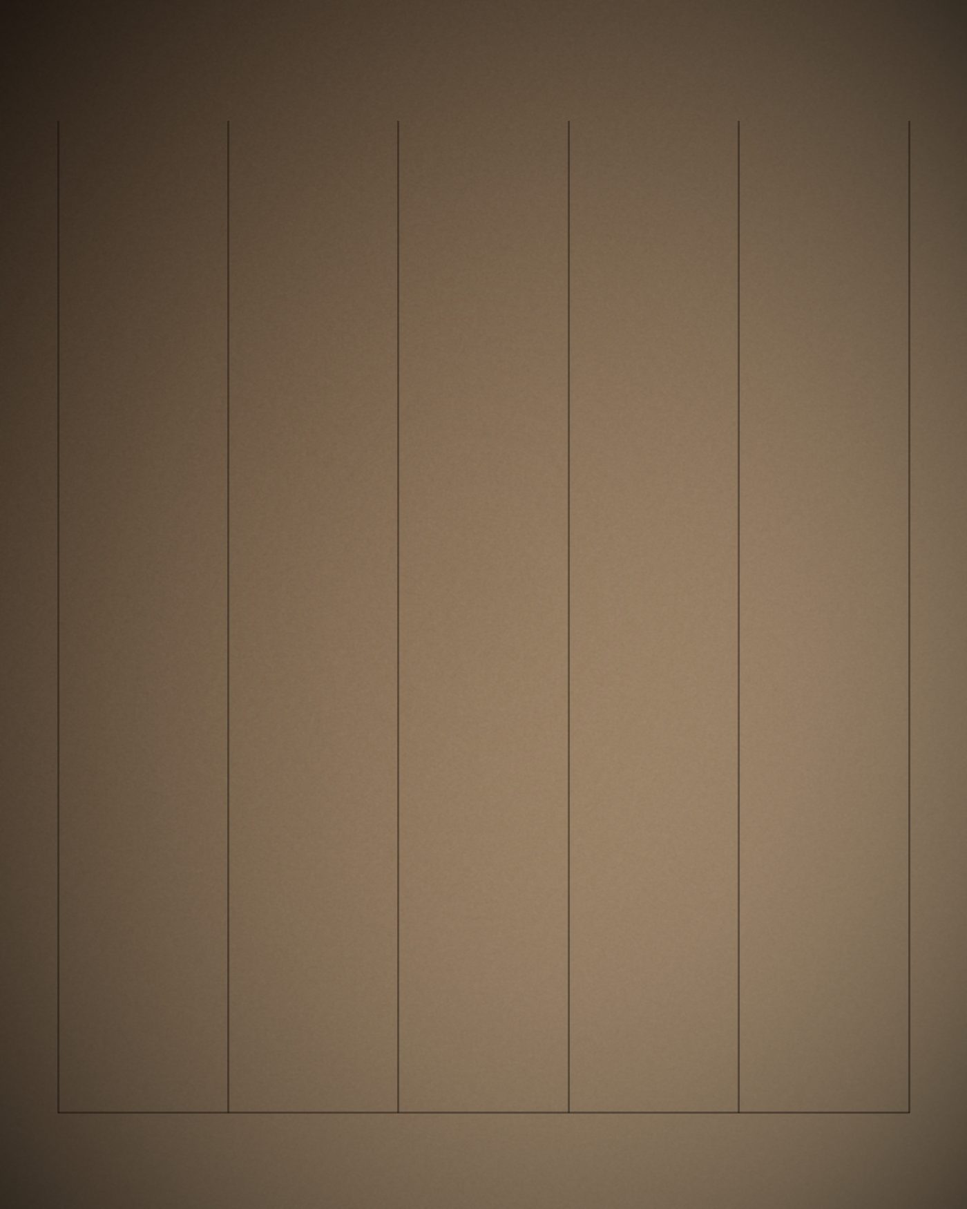 Row of slender walnut battens dividing two rooms.